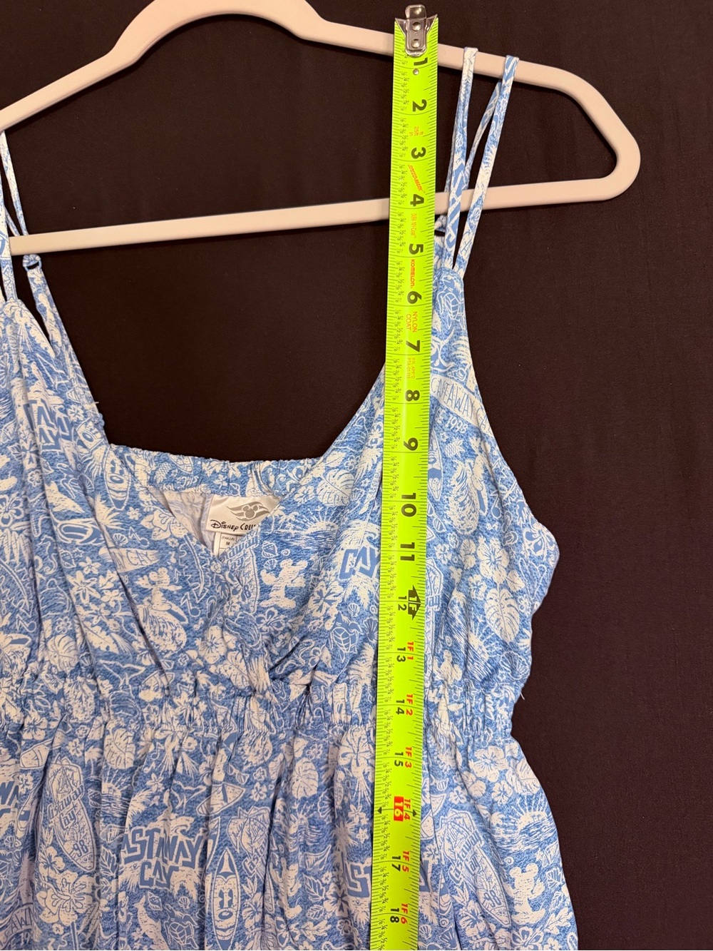 Disney Cruise dress Blue & White Floral Mini Sundress Castaway Spaghetti Straps - Picture 7 of 8